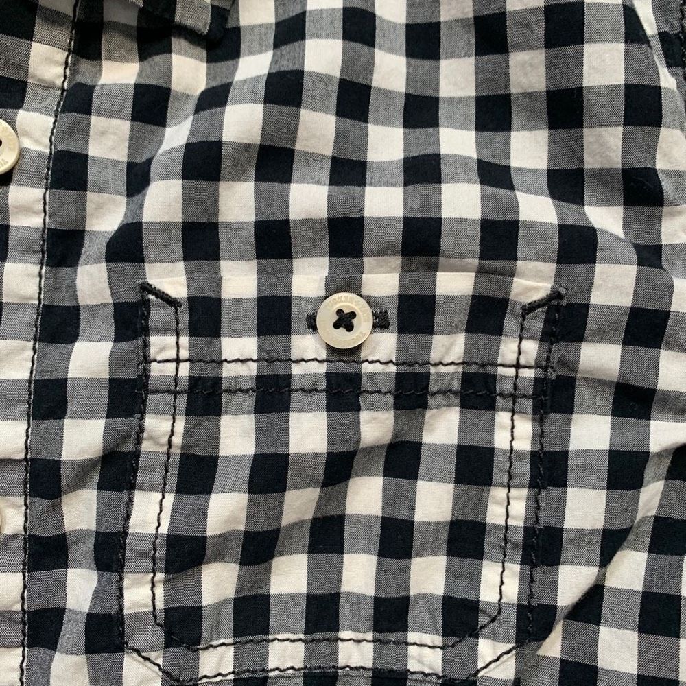 Tucker + Tate Shirt Black White Gingham Long Sleeve Collared Button Front 5 - Picture 4 of 8